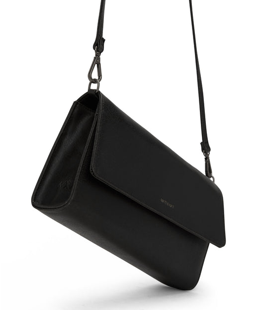 DREWLG Large Vegan Crossbody Bag - Vintage | Color: Black - variant::black