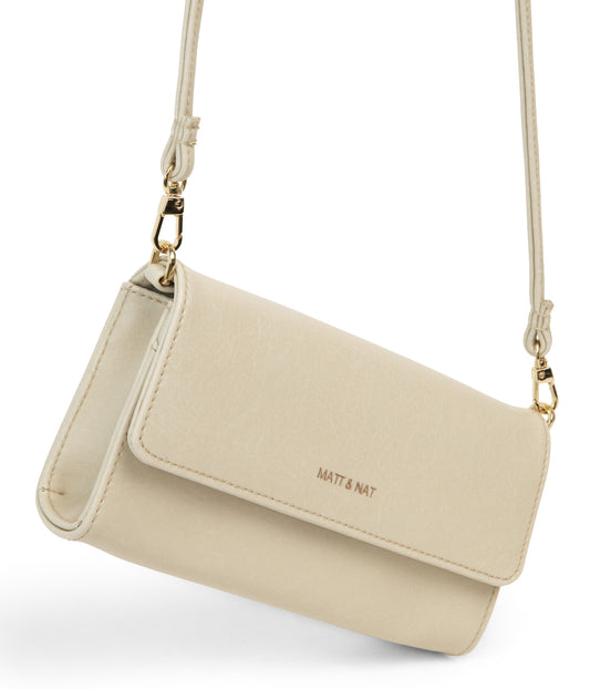 DREWLG Large Vegan Crossbody Bag - Vintage | Color: White - variant::vanilla
