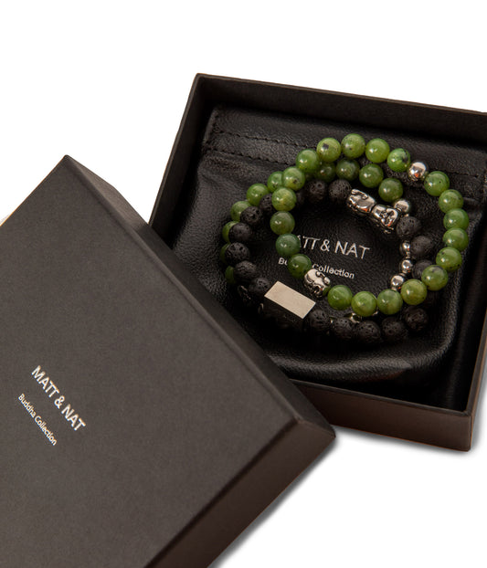 LAUGHING Bead & Charm Bracelet In Green | Color: Green - variant::green