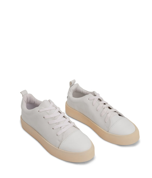 MARCI Women's Vegan Sneakers | Color: White, Black - variant::white black