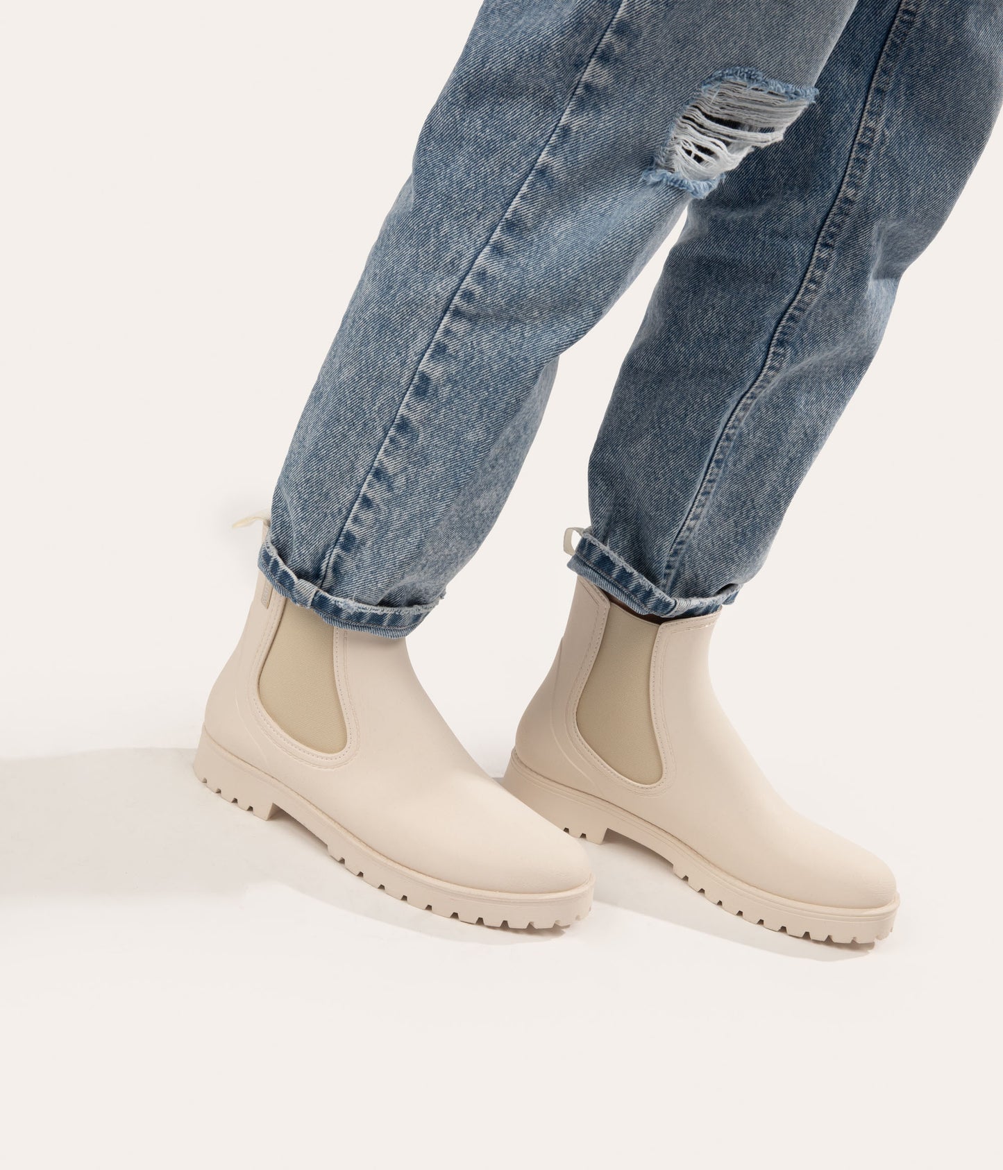 LANEY Women's Vegan Rain Boots | Color: Off White - variant::maofwh