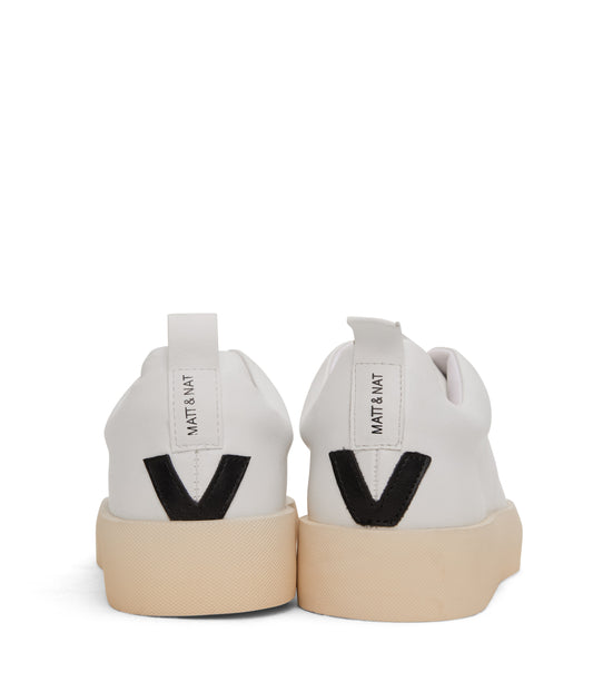 MARCI Women's Vegan Sneakers | Color: White, Black - variant::white black