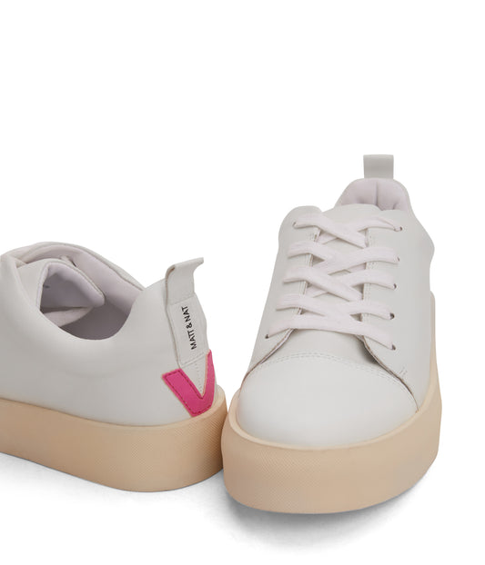 MARCI Women's Vegan Sneakers | Color: White, Pink - variant::white pink