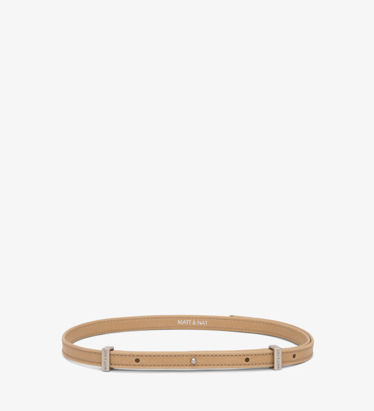 SOLINA Women's Vegan Skinny Belt | Color: Beige - variant::cardamom