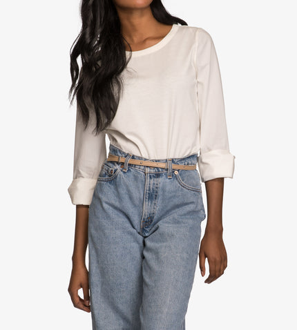 SOLINA Women's Vegan Skinny Belt | Color: Beige - variant::cardamom