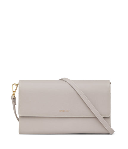 DREWLG Large Vegan Crossbody Bag - Vintage | Color: Grey - variant::pearl