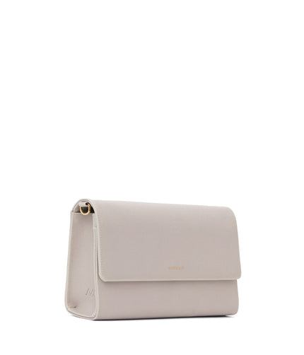 DREWLG Large Vegan Crossbody Bag - Vintage | Color: Grey - variant::pearl