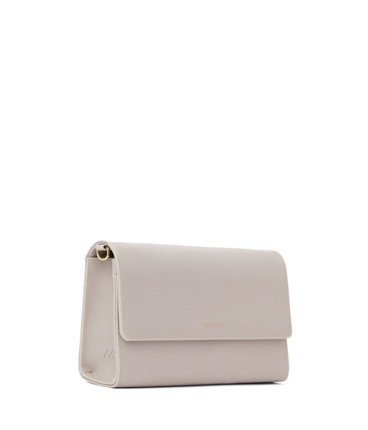 DREWLG Large Vegan Crossbody Bag - Vintage | Color: Grey - variant::pearl