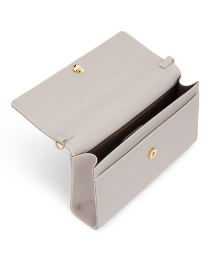 DREWLG Large Vegan Crossbody Bag - Vintage | Color: Grey - variant::pearl