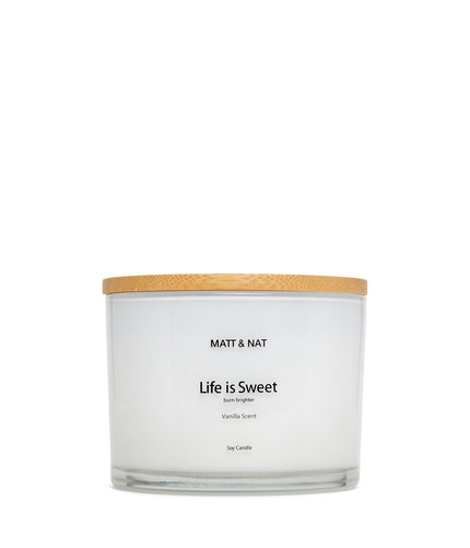 Life Is Sweet Large Soy Candle | Color: White - variant::white