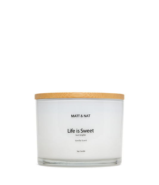 Life Is Sweet Large Soy Candle | Color: White - variant::white
