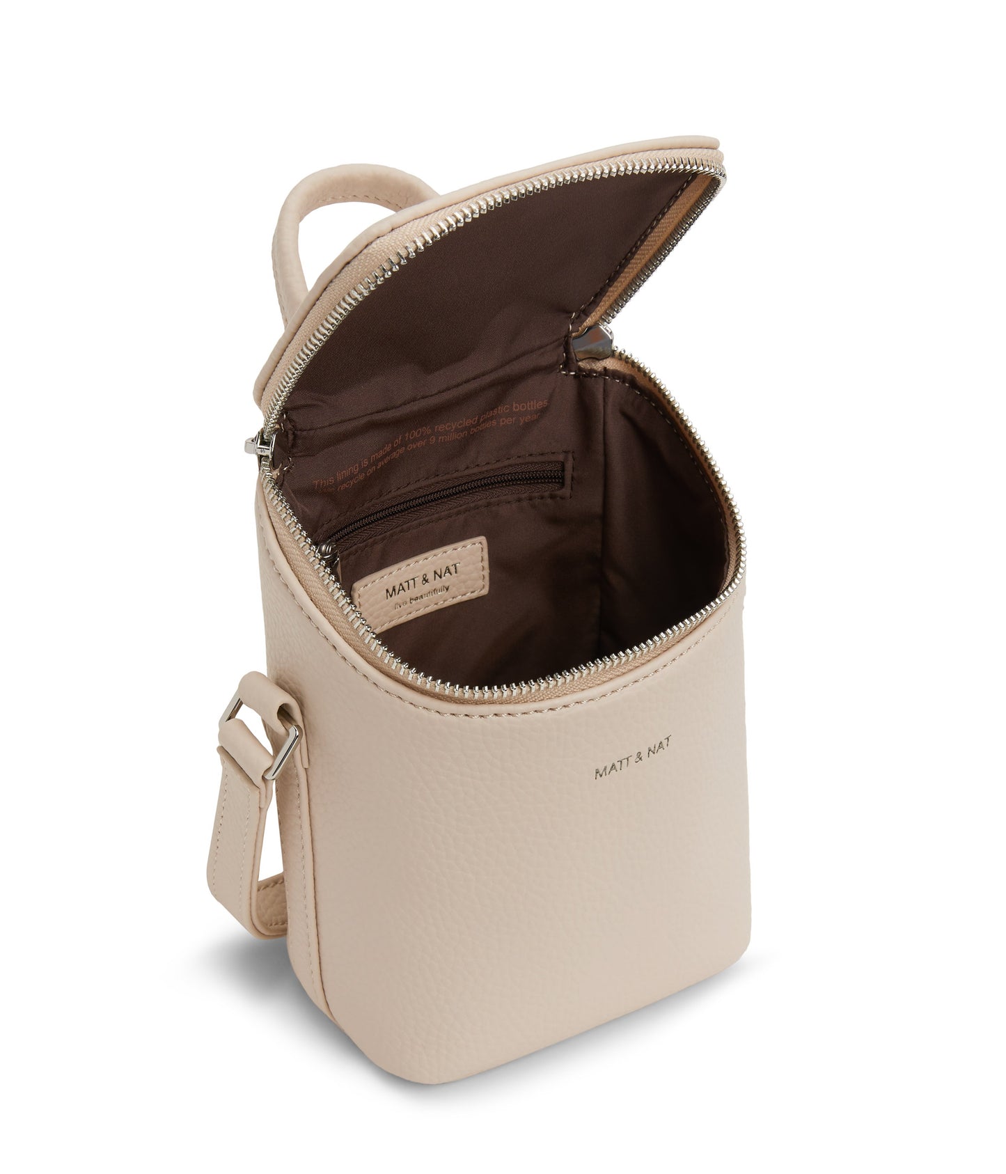 BRAVE MICRO Vegan Crossbody Bag - Purity | Color: Beige - variant::opal