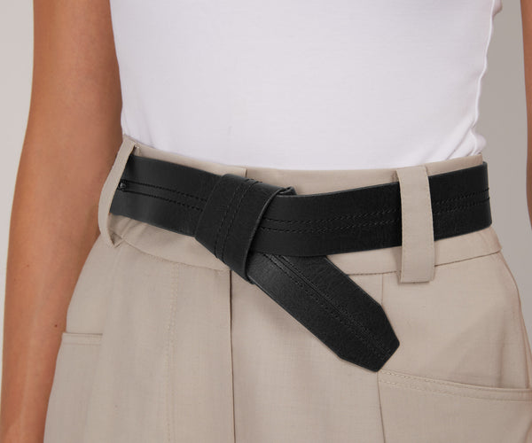 NODO Women's Vegan Leather Belt | Color: Black - variant::black