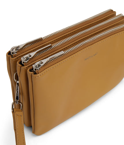 TRIPLET Vegan Crossbody Bag - Loom | Color: Tan - variant::harvest