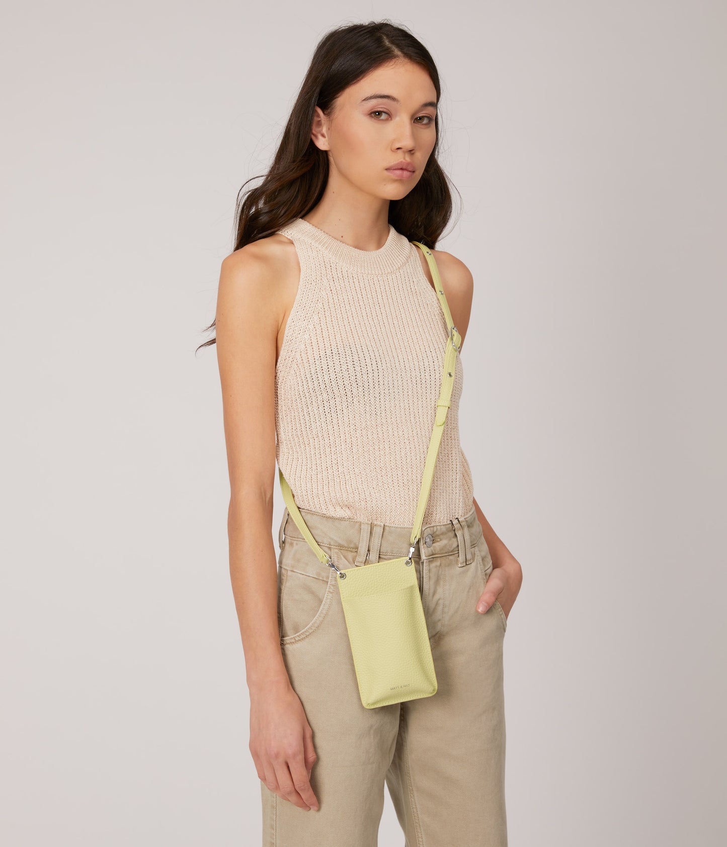 CUE Vegan Crossbody Phone Bag - Purity | Color: Green - variant::pear