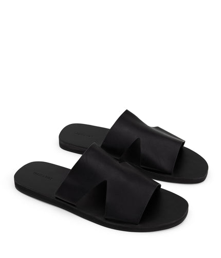 LEVOS Men's Vegan Slip On Sandals | Color: Black - variant::black