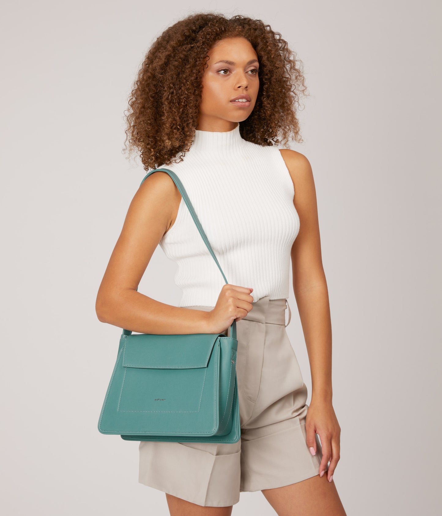 LEIA Vegan Shoulder Bag - Vintage | Color: Blue - variant::oasis