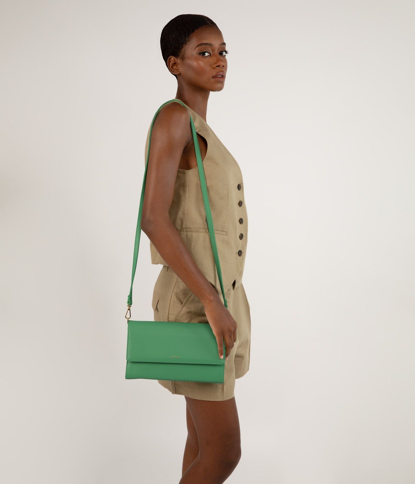 DREWLG Vegan Crossbody Bag - Arbor | Color: Green - variant::pistachio