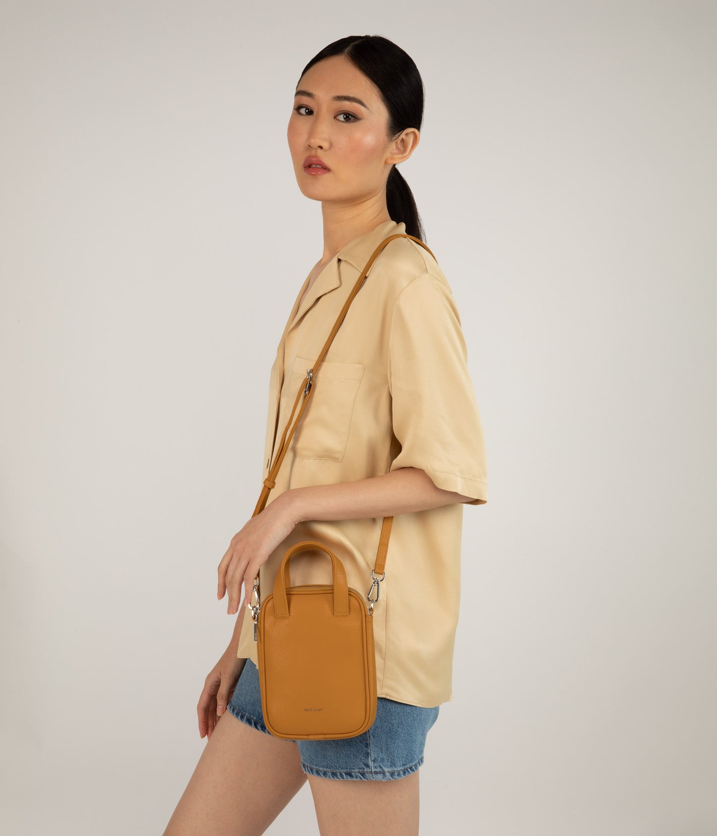 LEAP Vegan Crossbody Bag - Arbor | Color: Yellow - variant::marigold