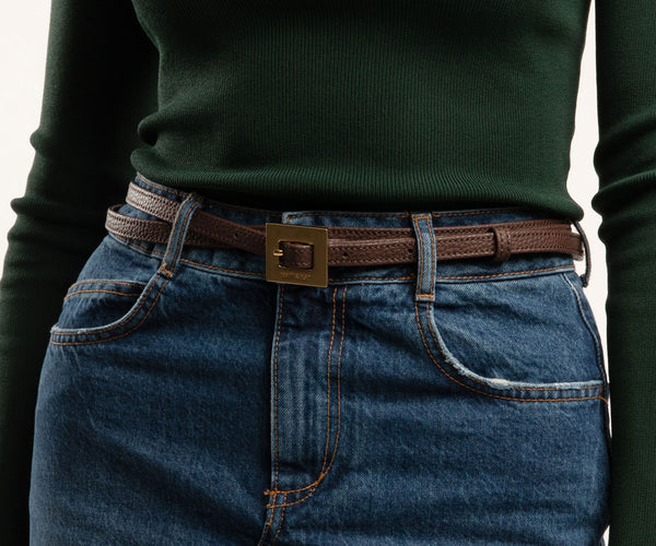PATH Vegan Leather Waist Belt | Color: Black - variant::black