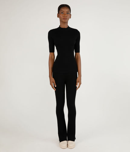 COLETTE Women's Bamboo Ribbed Pants | Color: Black - variant::black