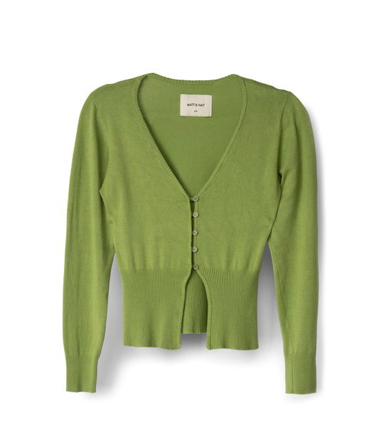 PAULINA Women's Bamboo V-neck Cardigan | Color: Green - variant::cactus
