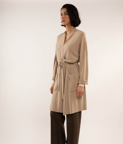 CAROL Long Sleeve Cardigan | Color: Tan - variant::tan