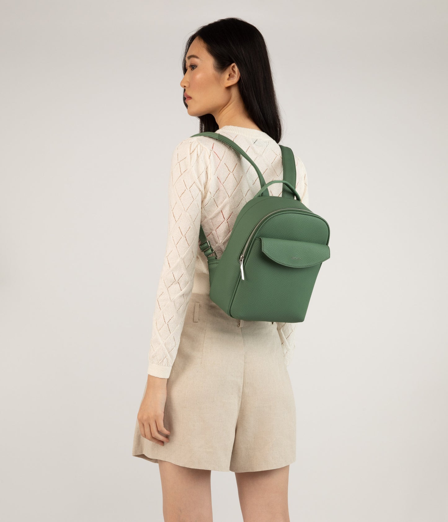 HARLEM Small Vegan Backpack - Purity | Color: Green - variant::herb