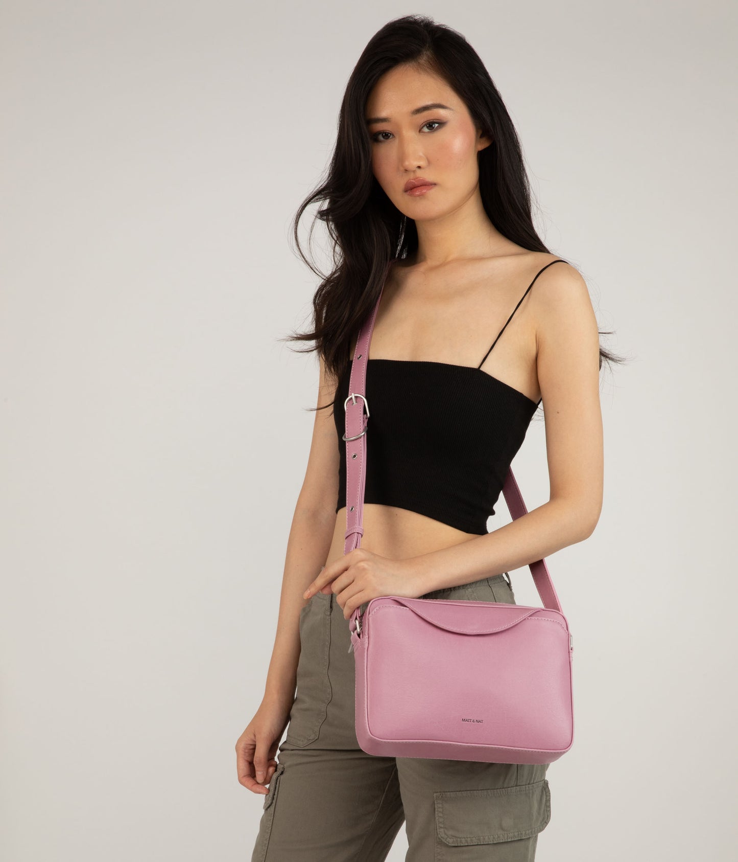 BRIDGE Vegan Crossbody Bag - Vintage | Color: Pink - variant::smoothie