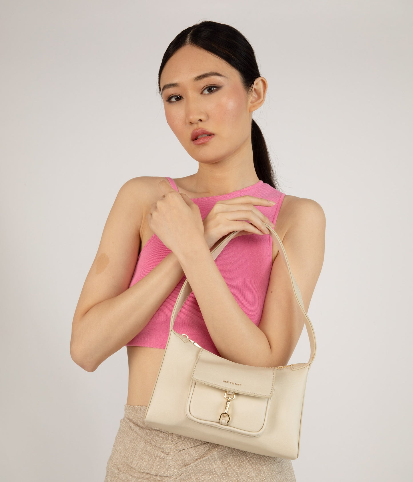 LOTI Vegan Shoulder Bag - Vintage | Color: Green - variant::frog