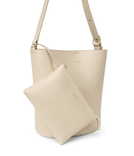 AZUR Vegan Bucket Bag - Vintage | Color: White - variant::vanilla