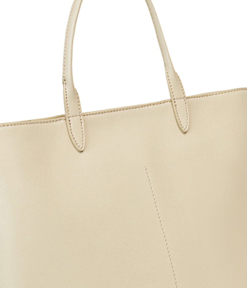 CURB Vegan Tote Bag - Vintage | Color: White - variant::vanilla