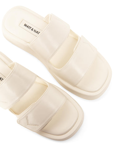 EMIE Women's Vegan Platform Sandals | Color: White - variant::eggshell