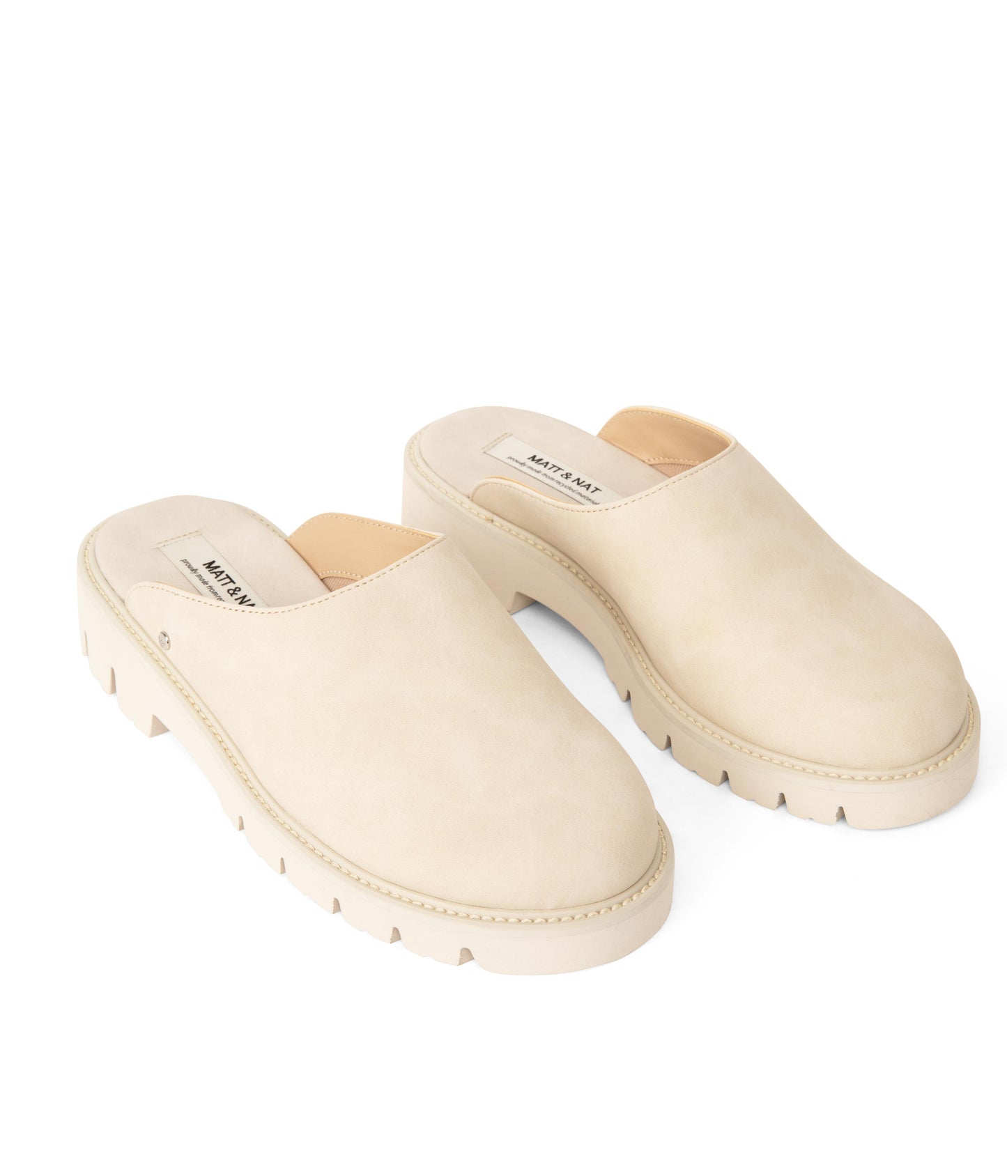 KIRA Women's Vegan Slip On Mules | Color: Beige - variant::ash