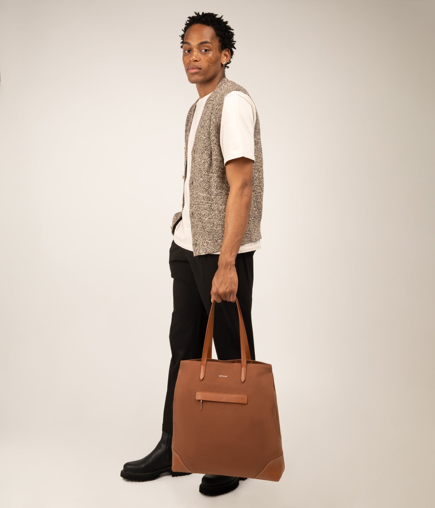 LEIDEN Vegan Tote Bag - Canvas | Color: Brown - variant::chili