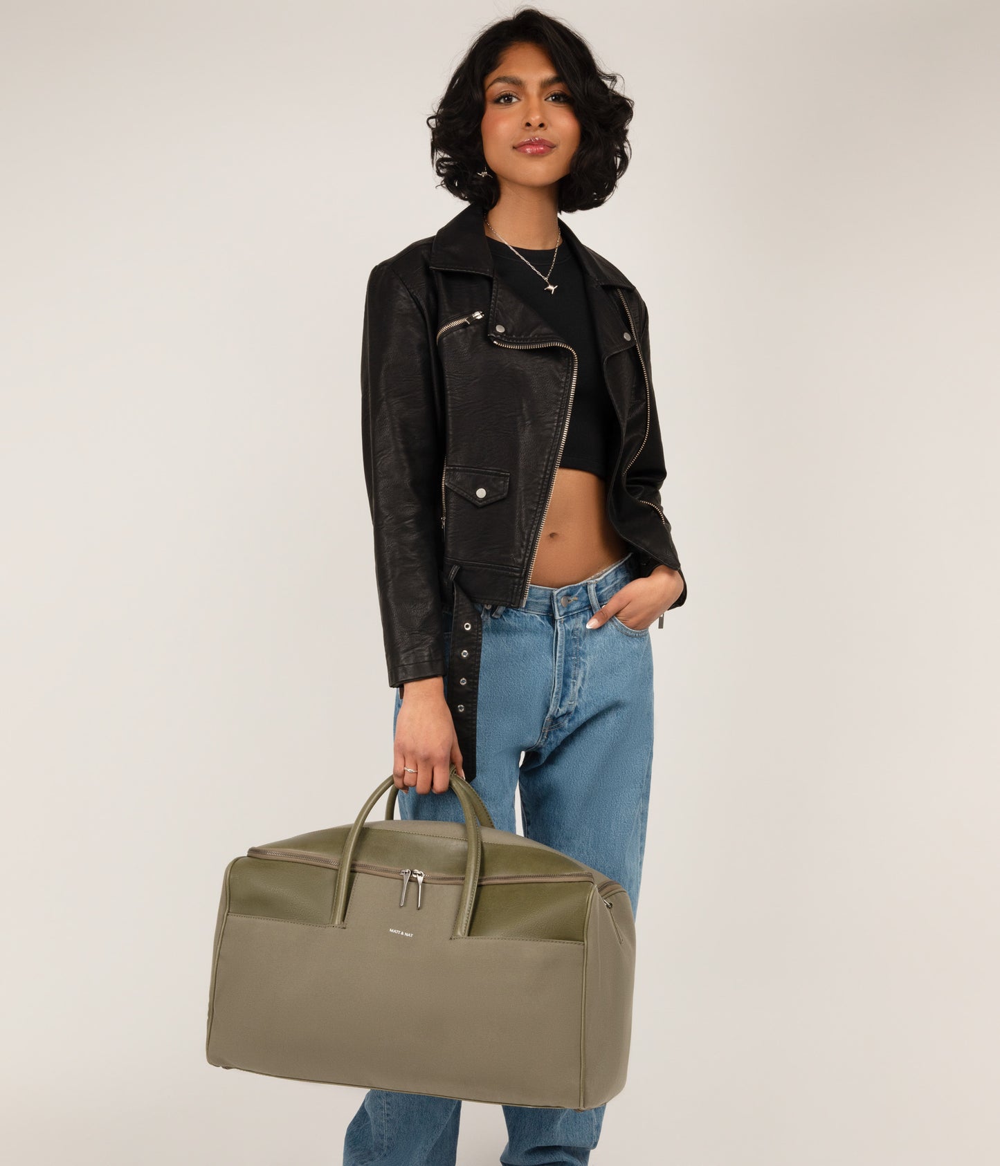 ZAM Vegan Weekender Bag - Canvas | Color: Green - variant::olive