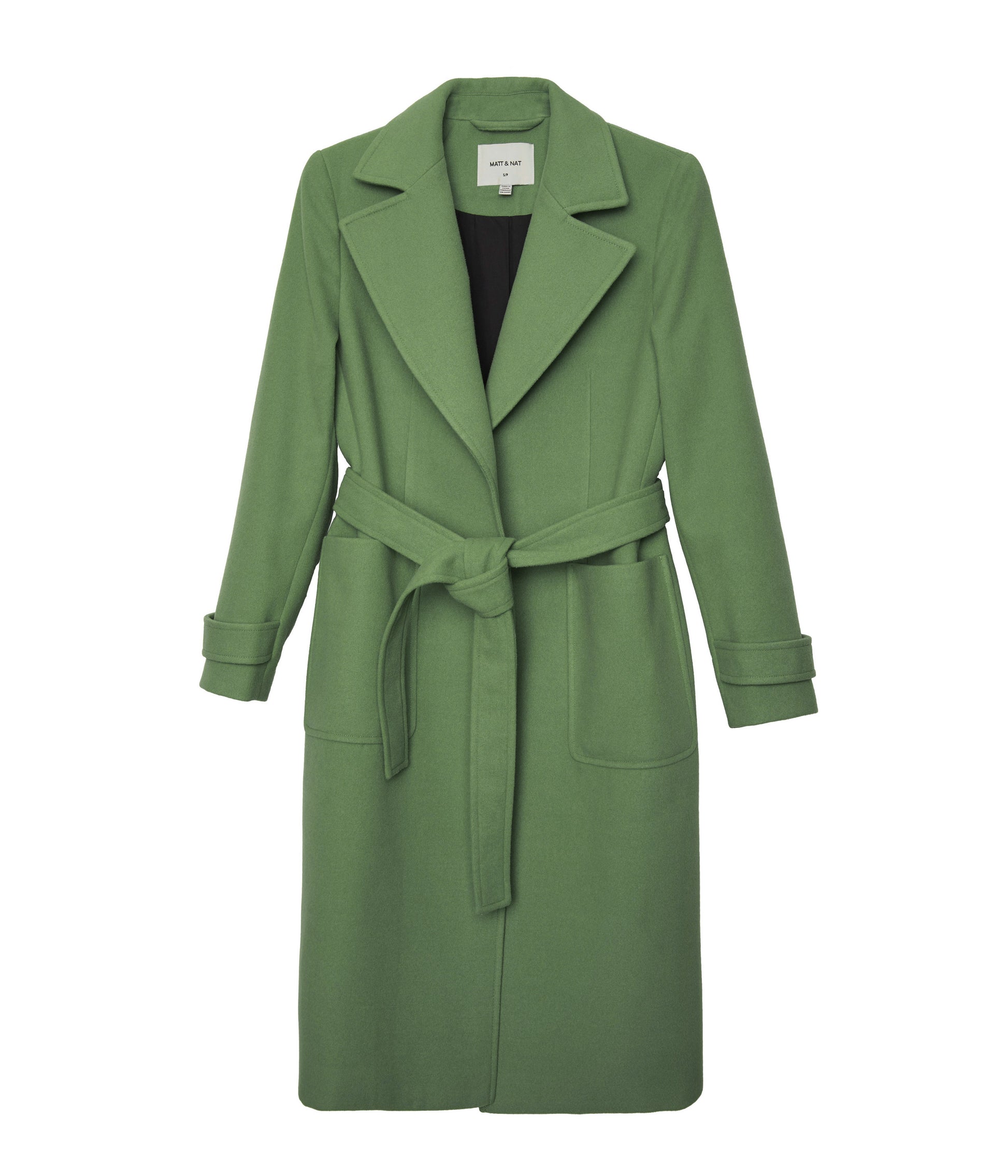 EVIE Women's Vegan Wool Coat | Color: Green - variant::herb