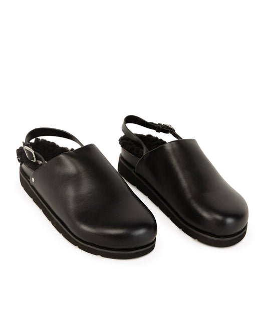 SARO Women's Vegan Mule Shoes | Color: Black - variant::black