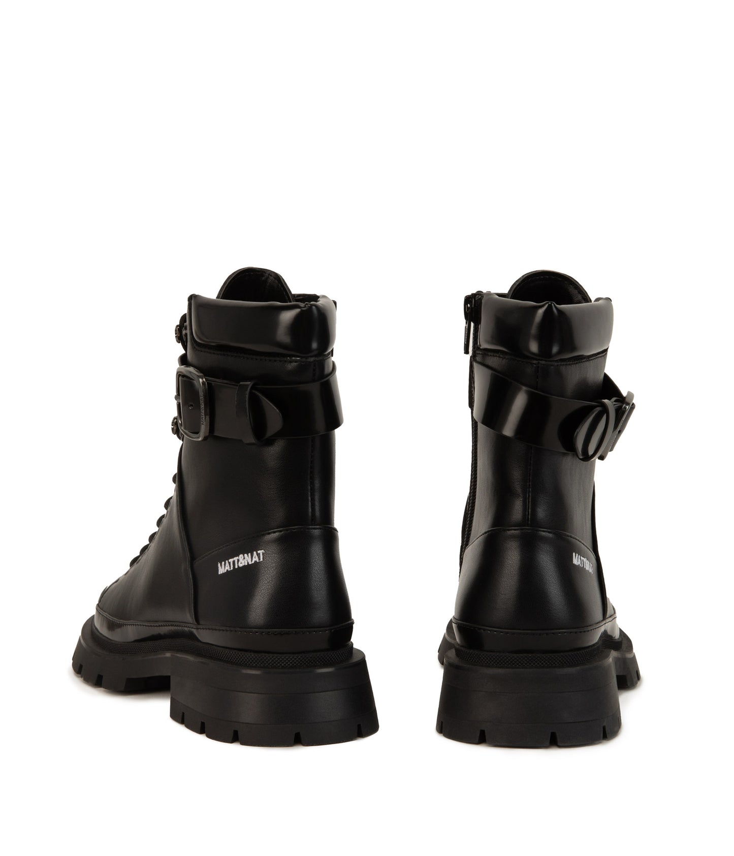 TOMEI Women's Vegan Combat Boots | Color: Black - variant::black