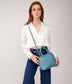 ATHENA Small Vegan Satchel - Sol | Color: Blue - variant::canal