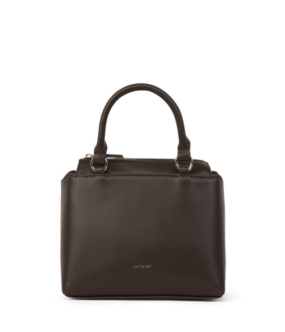 ATHENA Small Vegan Satchel - Sol | Color: Brown - variant::espresso