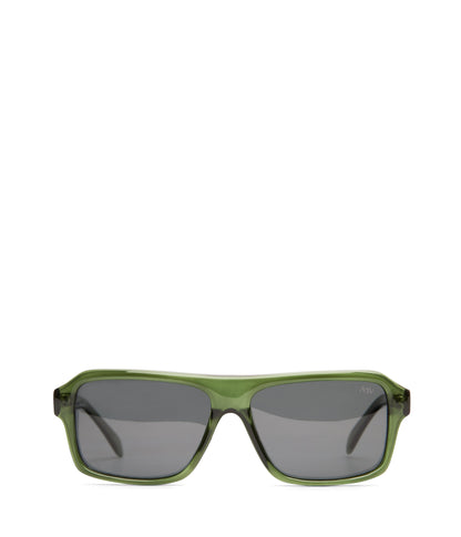 RYLEE Retro Square Sunglasses | Color: Green - variant::grnsmo