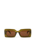 IVVY-2 Recycled Rectangle Sunglasses | Color: Green, Brown - variant::olive