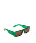 SAWAI-2 Recycled Rectangle Sunglasses | Color: Green, Brown - variant::emerald