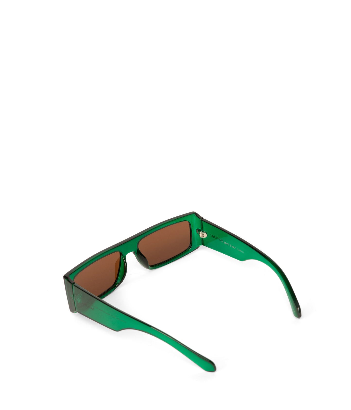 SAWAI-2 Recycled Rectangle Sunglasses | Color: Green, Brown - variant::emerald