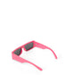 SAWAI-2 Recycled Rectangle Sunglasses | Color: Purple, Grey - variant::fushia