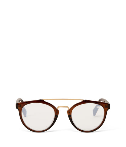 ALDIE-3 Recycled Round Reading Glasses | Color: Brown - variant::brown