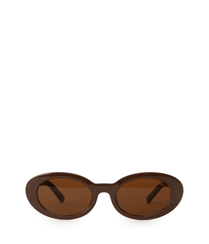 MIELA-2 Recycled Oval Sunglasses | Color: Brown - variant::brown