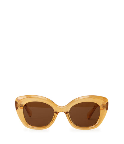 RAKEL-2 Recycled Cat-Eye Sunglasses | Color: Yellow, Brown - variant::mustard