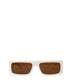 SAWAI-2 Recycled Rectangle Sunglasses | Color: White, Grey - variant::white